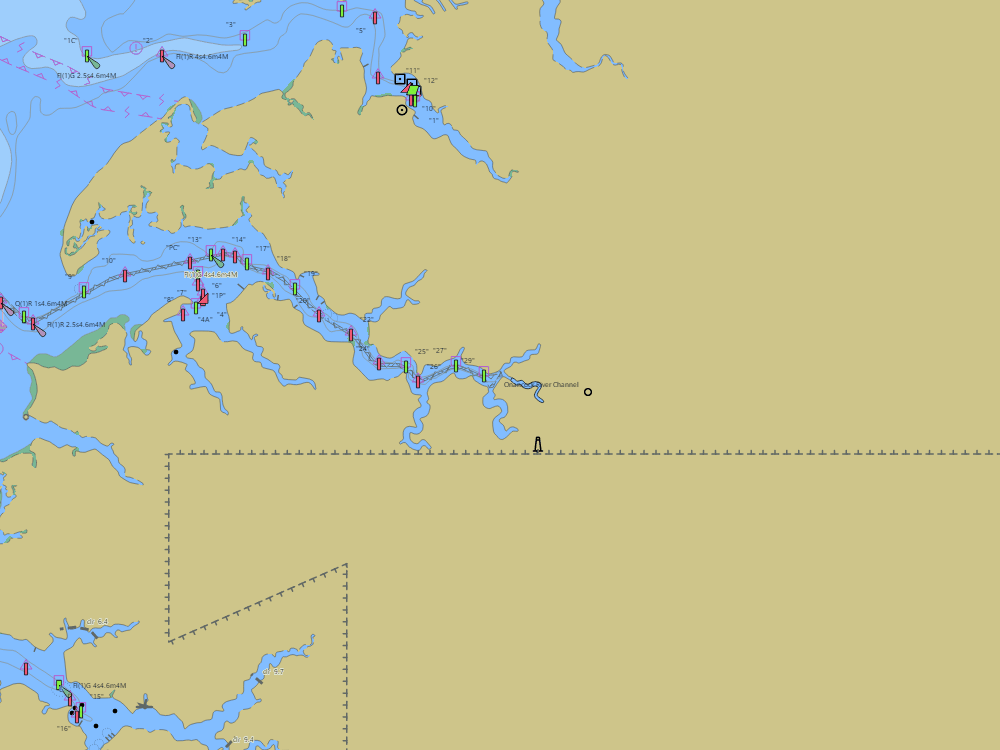 NOAA nautical chart of Onancock — water depths in feet, buoys and hazards
